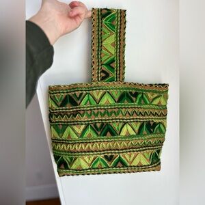 Vintage Green weaven Tote Bag